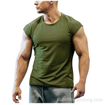 Pelatihan Binaraga Muscle Cut Fitness Tee